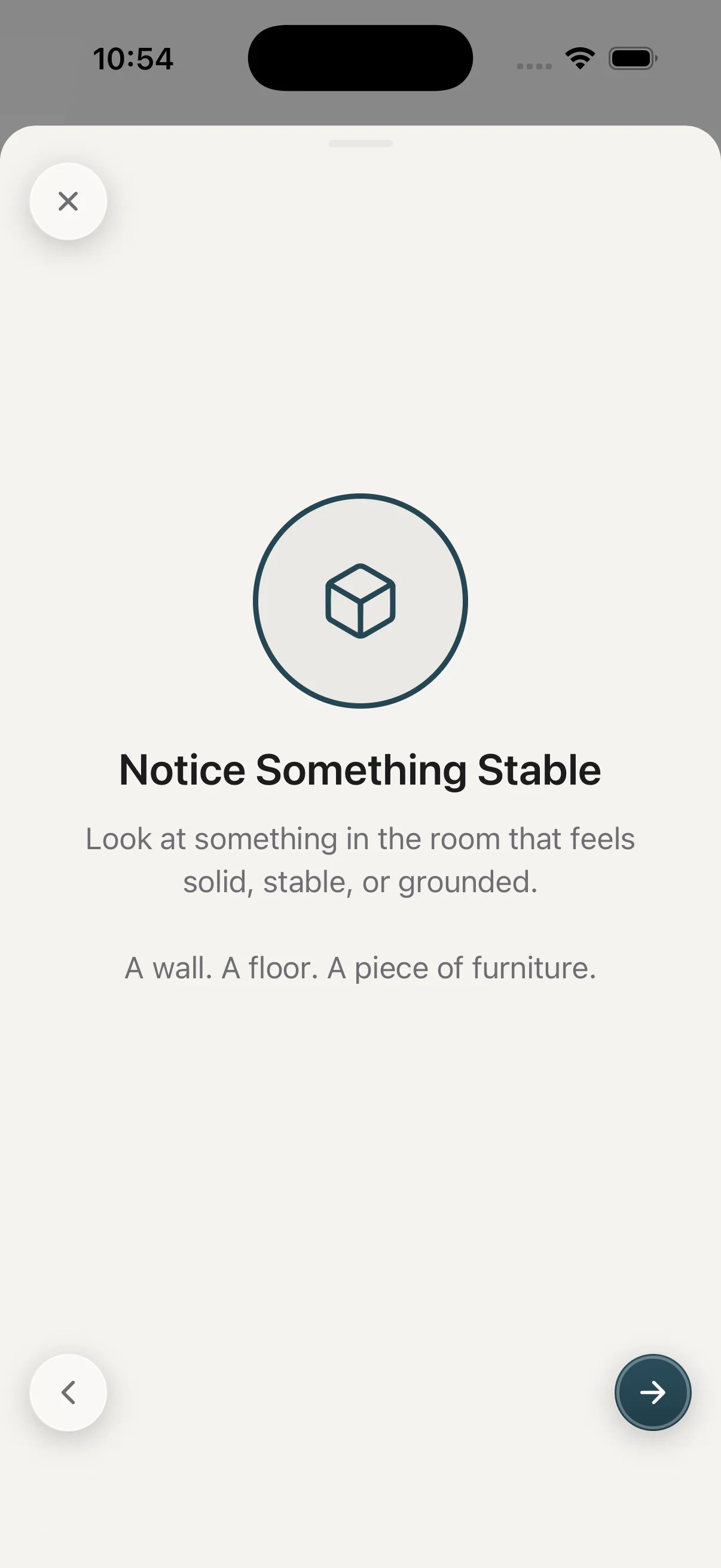 Tools inspired by what works in therapy. For your own practice.: Notice what's solid